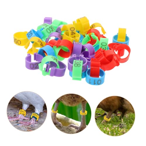50Pcs Poultry Feet Rings Chicken Identification Leg Bands Lightweight Clip Chick Leg Rings for Poultry Marking for Easy Identification