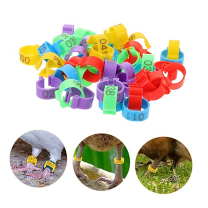 50Pcs Poultry Feet Rings Chicken Identification Leg Bands Lightweight Clip Chick Leg Rings for Poultry Marking for Easy Identification