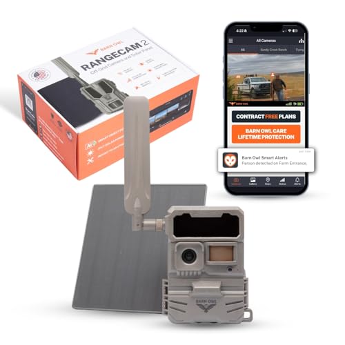Barn Owl RangeCam Cellular Security Camera System – Off-Grid Monitoring with Solar Power, No WiFi, Works on All U.S. Networks – Farm, Ranch & Property Surveillance (RangeCam Live) - style: RangeCam Live