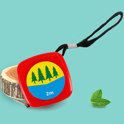 2M Stainless Steel Measuring Tape Measure for Tree Circumference ABS Case Double Scale Anti-Glare Markings Thin Key Ring Gardening Tool 46.5x46.5x16.5mm