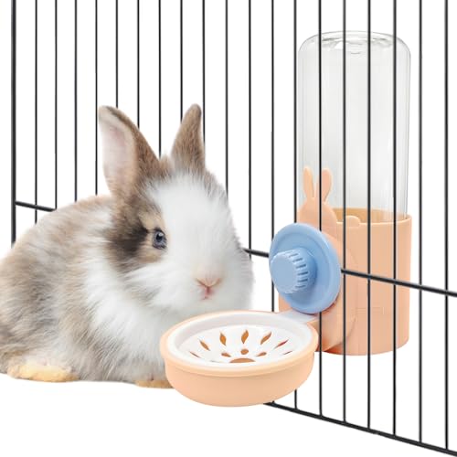 kathson Rabbit Water Dispenser for Cage 17 Oz Hanging Guinea Pig Water Bottle No Drip Gravity Automatic Bunny Water Bottle No Leak Small Animal Water Bottle for Chinchilla Ferret Hamster (Pink) - color: Pink