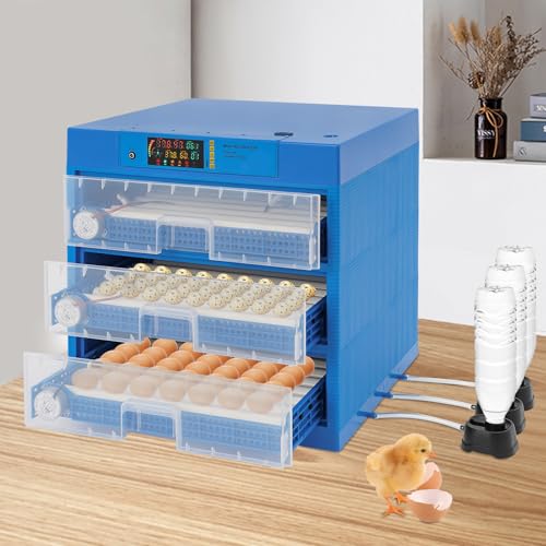CNCEST Automatic Egg Incubator,Digital Poultry Hatcher Machine,LED Automatic Egg Turning & Temperature Control,32-210.2℉ General Purpose Incubator for Hatching Chicken Duck Quail Eggs (192 Egg) - size: 192 Egg