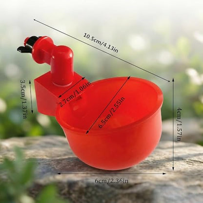 3Pcs Automatic Poultry Watering Cups, Adjustable No-Leak Chicken Waterer, PVC Auto Drinking Bowl for Chick Duck Goose Bird