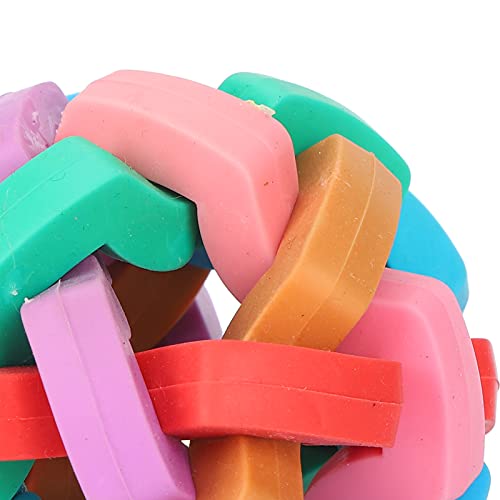 Zerodis Bell Ball Toy for Dogs Puppies Mini Pigs Interactive Squeak Pet Toy with Chew TPR Material Teething Relief Boredom Relief Training Fun (Small Size) - size: Small Size