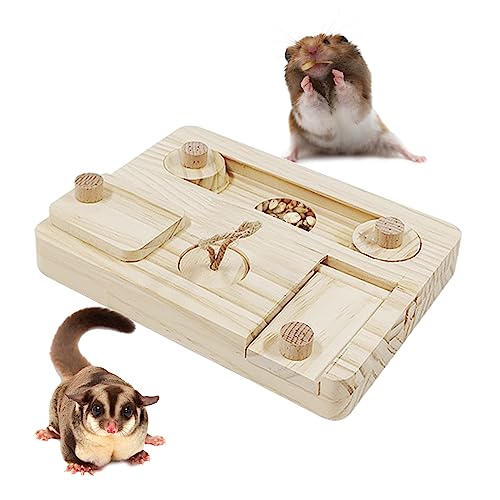 Small Pet Foraging Toy for Pigs Wooden Feeder Feeding Toy Small Animal Training Treats Feeder