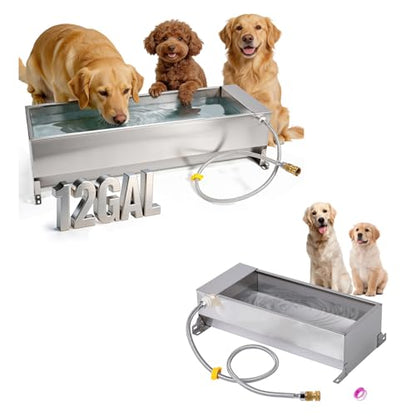 Automatic Livestock Water Trough, Animal Drinking Water Bowl Dispenser with Float Valve Kit,Outdoor Extra Large Dog Waterer for Dog Horse Goat Cow,Bundle
