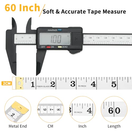 6 Packs Soft Tape Measure Body Measuring Tape Weight Loss, Wider Dual Scale 60 Inch Measuring Tape for Body Measurements Fabric Sewing Cloth Waist Tailor Craft, White - color: White