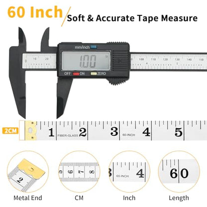6 Packs Soft Tape Measure Body Measuring Tape Weight Loss, Wider Dual Scale 60 Inch Measuring Tape for Body Measurements Fabric Sewing Cloth Waist Tailor Craft, White - color: White