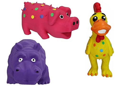 HDP Latex Squeaking MINI Toy Bundle Color:Set Pack of 3 - color: Set Pack of 3