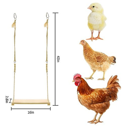 Chicken Swing Toy, Chicken Toy, Wood Chicken Swing Toy, Wood Chicken Swing for Chickens Rooster Poultry Parrots - size: 1pcs Chicken Swing