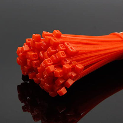 Zip Ties, 100pcs Red Zip Ties 8 Inch, Plastic Ties Small Zipties Cable Tie Wraps, Multi-Purpose Cable Management Ties, Self-Locking Ziptie for Office and Home(Can bear 30lb) - color: Red, size: 8" (100 Pack)