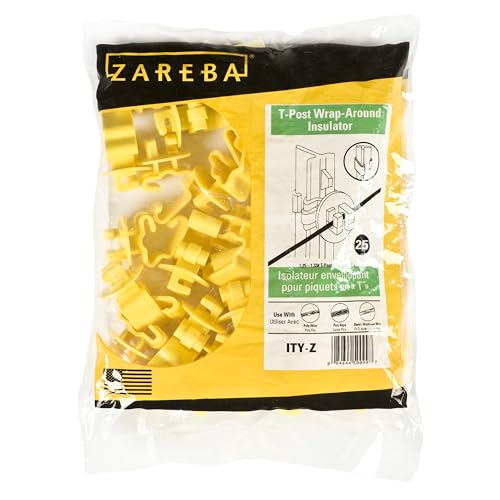 Zareba Standard Snug-fitting T-Post Insulator - ITY-Z - 25 Pack - Use with Electric Fences - No Hardware Needed - Includes 25 Insulators - size: Pack of 1