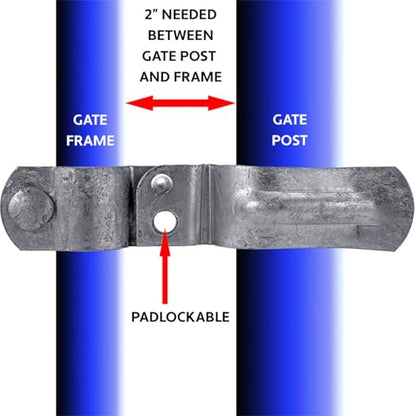 Heavy Duty Fork Latch (Bolt in) 1-3/8" x 1-7/8" Galvanized Pressed Steel - size: 1-3/8" x 1-7/8"