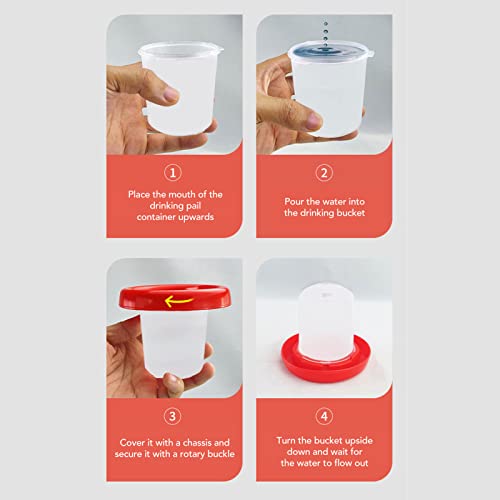 Chick Feeder and Waterer Kit, Automatic Chicken Feeder Poultry Water Container Plastic Poultry Drinker for Chicks Ducks Quail