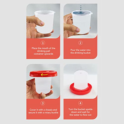 Chick Feeder and Waterer Kit, Automatic Chicken Feeder Poultry Water Container Plastic Poultry Drinker for Chicks Ducks Quail