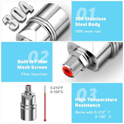 1 Pack Float Valve For Water Tank,1/2" to 3/4'' Water Float Valve, 304 Stainless Steel Fully Automatic Water Level Level Control Float Valve For Water Tank Pool Livestock Troughs Distille - size: 1 Pack-B