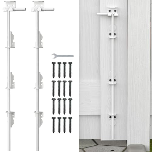 36" Cane Bolt Drop Rod for Gate, Heavy Duty Gate Latch for Wooden Fence Metal Gates, Gate Ground Stopper Hardware for Wood PVC Vinyl Metal Gates, 2 Pack White - color: 36"-White, size: 2 Pack