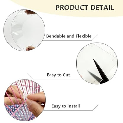 12PCS Pet Cage Guard, Rabbit Urine Guard, 13.8" x 5.9" Pet Cage Edge Liner with 120PCS Ties for Rabbit, Guinea Pig, Hamster, Chinchilla, Hedgehog, Ferret, Bunny - size: 13.8" x 5.9" - 12PCS