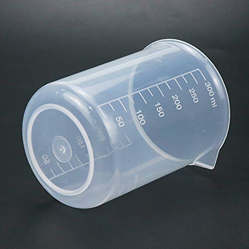 Antrader Kitchen PP Measuring Cup Scientific Plastic Graduated Beaker Transparent 250ml-300ml - size: 250ml-300ml