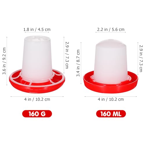 Chicken Feeder and Waterer Set Ducklings Quail Feeders Poultry Baby Chick Plastic Drinker and Waterer Kit for Farm and Brooder Use 4" X 3.5"