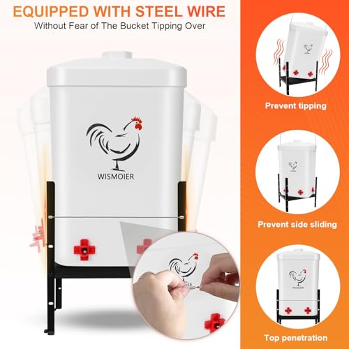 3 Gallon Heated Chicken Waterer for Winter Automatic Chicken Water Heater,Adsjustable Height Anti-Freezing Poultry Watering System (White, 9 in x 7.1inch x 13.7in)