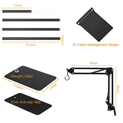 Reptile Lamp Stand Reptile Light Stand (15.7inch to 74.3inch) with 360° Adjustable Swing Arm, Heat Lamp Holder for Bearded Dragon Turtles Snake and Chicks - size: 15.7-74.3 inches (without Lampshade)