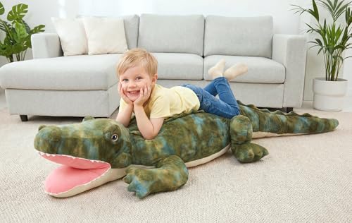 IKASA Giant Crocodile Stuffed Animal Plush Toys,Soft Toy 63" Alligator Large Cute Huge Jumbo Big Size Kawaii Fluffy Fat Plushie,Gifts for Kids - style: Crocodile