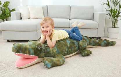 IKASA Giant Crocodile Stuffed Animal Plush Toys,Soft Toy 63" Alligator Large Cute Huge Jumbo Big Size Kawaii Fluffy Fat Plushie,Gifts for Kids - style: Crocodile