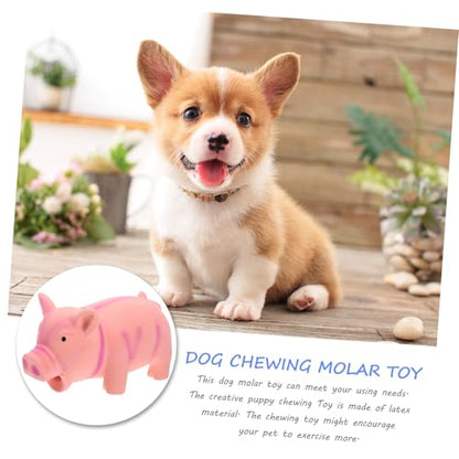 COLLBATH Pig Shape Latex Dog Chew for Aggressive Dogs Squeaky Puppy Teething for Healthy Chewing and Boredom Relief Suitable for Breeds