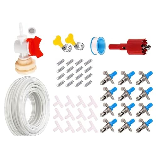 Livestock Nipples Drinkers 6/12 / 24pcs Rustproof Easy Installation Waterer Kits with Bucket Joints Included for Pet Cage Leakproof Rabbits Waterer for Cage - color: 12 piece set combina