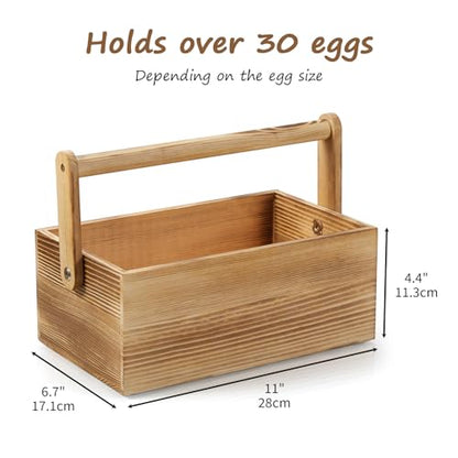Egg Basket,Wooden Egg Basket for Gathering Fresh Eggs,Chicken Egg Collecting Basket,Fresh Egg Storage Countertop Farmhouse Kitchen Decor