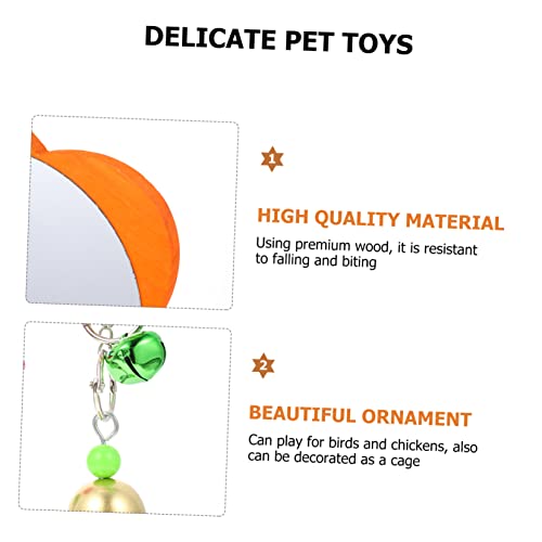 GANAZONO 1pc Hanging Mirror Toy for Birds and Chickens with Bells Rooster Plaything for Coop Garden Pet Cage Fun Reflective Design to Pets