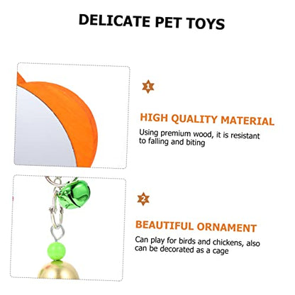 GANAZONO 1pc Hanging Mirror Toy for Birds and Chickens with Bells Rooster Plaything for Coop Garden Pet Cage Fun Reflective Design to Pets