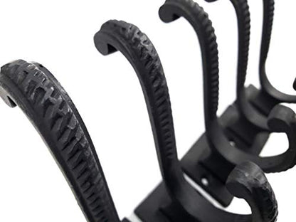 Iron Scroll Coat Hooks - Wall Mounted Rustic Farmhouse Cast Iron DIY Coat Towel Hat Scarf Bag Hook - 5 Pack (Black) - style: Scroll (Black)