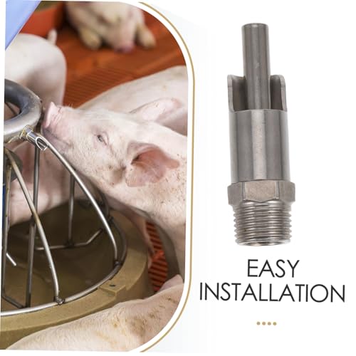 UPKOCH Stainless Steel Pig Waterer Nozzle Ergonomic -Splash Drinking Dispenser for Livestock Farms Automatic Nipple Waterer for Portable and Easy to Install