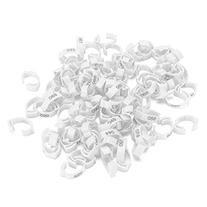 100Pcs Colorful Plastic Chicken Leg Buckle Rings, Retractable Poultry Identification Bands for Chicken Duck Bird, Safe and Material for Poultry Feeding Supplies (White (100 Pieces per Pack)) - color: White (100 pieces per pack)