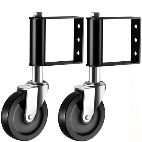 Ronlap Gate Caster Wheels Spring Loaded for Wooden Metal Tube Swing Fence Gates Heavy Duty Outdoor Farm Vinyl Gate Rollers, 220 Lbs, 4 Inches, 2 Pack - style: 4 Inches Without Brake