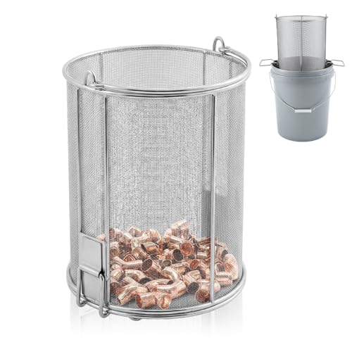 1 Pcs 1/32″ Mesh 5 Gallon Dip and Drain Stainless Steel Part Cleaning Strainer Basket for Buckets, Swing Handle, for Mechanics, Auto Parts Washing, Shop & Home Workshop, Bucket Not Included - size: 5 Gallon,1/32″