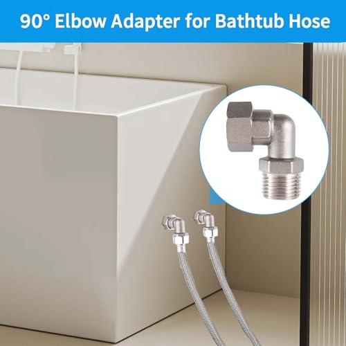 Clawfoot Bathtub Faucet Upgrade Kit - Brass Elbow Adapters, Easy Water Line Connection, 1/2 IPS Female to 1/2 IPS Male, Set of 2 (Chrome Plated) - size: 2 Chrome Plated