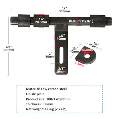 2 Pack 12" Weld On Slide Bolt, Heavy Duty Weldable Gate Barrel Latch for Metal Barn Fence Door, Trailer