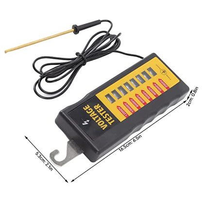 Electric Fence Tester, Electric Fence Voltage Tester, 8 Neon Lights 2000-12000V Waterproof Fault Finder for Farms Livestock