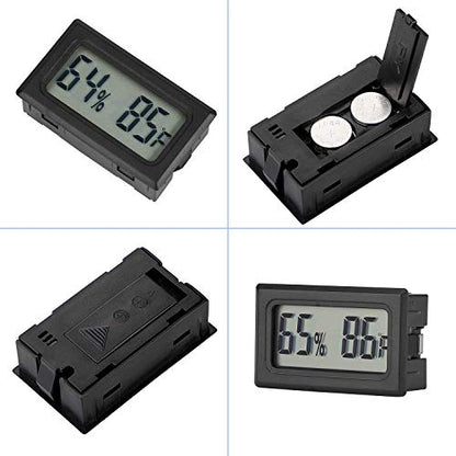 4-Pack Mini Digital Temperature Humidity Meters Gauge Indoor Thermometer Hygrometer LCD Display Fahrenheit (℉) for Reptile Tank,Jars,Guitar Case,Greenhouse, Garden, Cellar, Fridge, Closet