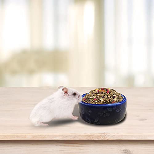 kathson 2 Pcs Hamster Food Bowl Guinea Pig Ceramic Water Bowl Small Animal Feeding Dish for Dwarf Hamster Gerbil Syrian Ferret Hedgehog Chinchilla Bunny (Navy)… - color: Navy