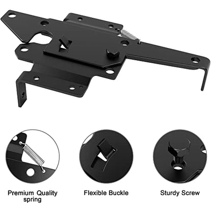 WINSOON Stainless Steel Self Closing Gate Hinge and Latch Hardware Kit, Heavy Duty Adjustable Tension Gate Hinges 4-Pack & 2-Automatic Latch, Gate Hardware Kit for Wood/Vinyl Fence Gate - style: 4 Pack Hinges & 2 Latches