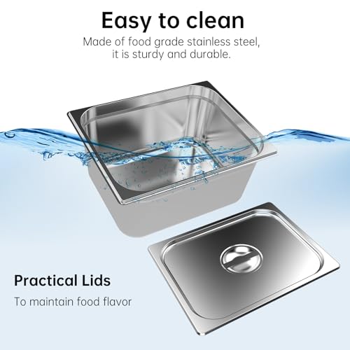 Valgus Commercial Bain Marie, 19 Qt Stainless Steel Food Warmer for Buffet | 2 Sections Food Warmer Steam Table, Countertop Heater with Lid and Tap for Home Catering and Restaurants - size: 2 Sections with Tap