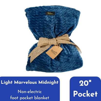 PediPocket Patented Foot Pocket Blanket – 50”x70” with 20”Deep Foot Pocket,Plush Velvety Fleece Blanket, Everyday Luxurious Comfort,Machine Washable,Gift Idea – Light Marvelous Midnight (non-electric) - color: Light Marvelous Midnight