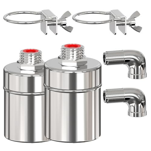 Stainless Steel Automatic Water Level Control Float Valve, 2-Pack, 1/2 inch,304 Grade Side Inflow Design for Water Tanks, Swimming Pools, Livestock Tanks (side water) - style: side water