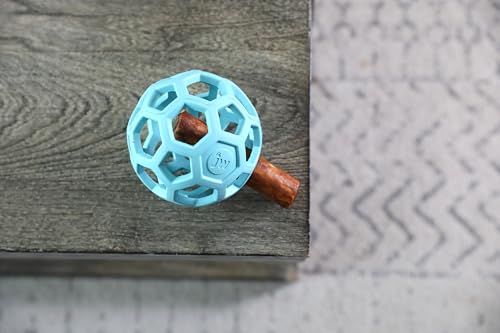JW Pet HOL-ee Roller™, Dog Toy Puzzle Ball, Natural Rubber, Medium (4.5” Inch Diameter), Blue - color: Blue, size: 4.5 Inch