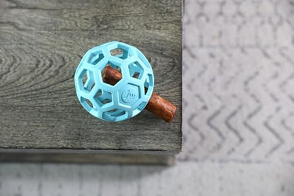 JW Pet HOL-ee Roller™, Dog Toy Puzzle Ball, Natural Rubber, Medium (4.5” Inch Diameter), Blue - color: Blue, size: 4.5 Inch
