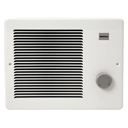 Broan-NuTone Wall Heater, White Grille Heater with Built-In Adjustable Thermostat, 750/1500W, 120/240V AC - size: 750/1500W